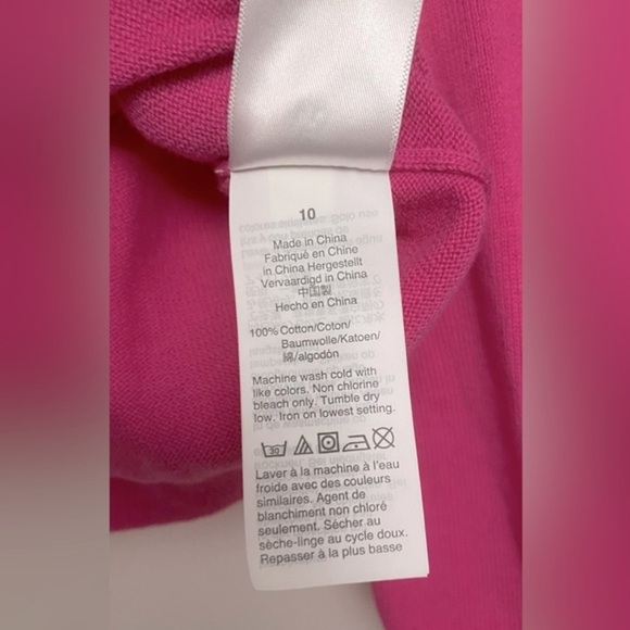 J. Crew Crewcuts Pink Button Down Cotton Cardigan Sweater Size 10 - Picture 5 of 7